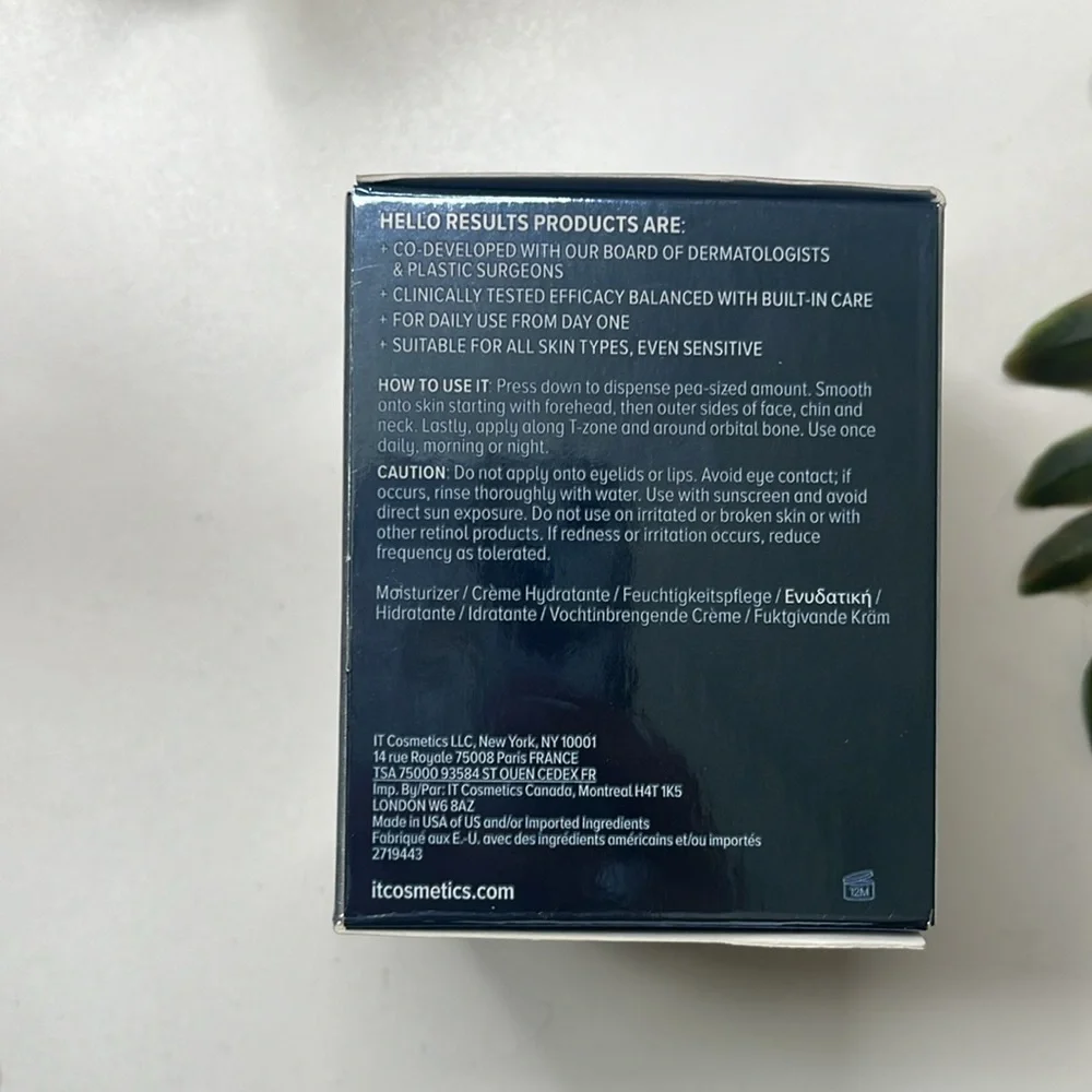 NEW It Cosmetics Hello Results Wrinkle Reducing Daily Retinol 1.7 Oz